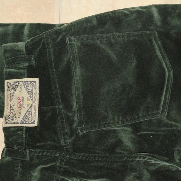 Express Forest Green Velvet Jeans Definitely Y2K - Picture 8 of 16
